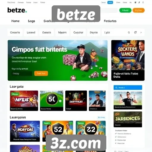 Análise das funcionalidades do site de jogos betze
