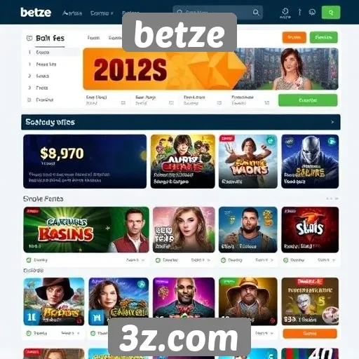 Interface do usuário no Betze apresenta novas funcionalidades